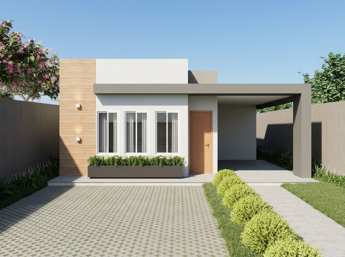 Render da Casa 65 m² do Residencial Jardins em Corinto/MG
